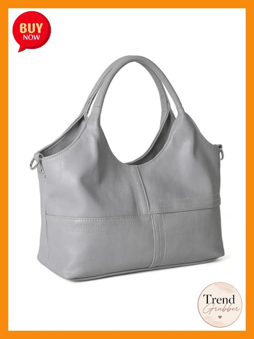 Medium Vegan Leather Tote Hobo Bag with Adjustable Strap